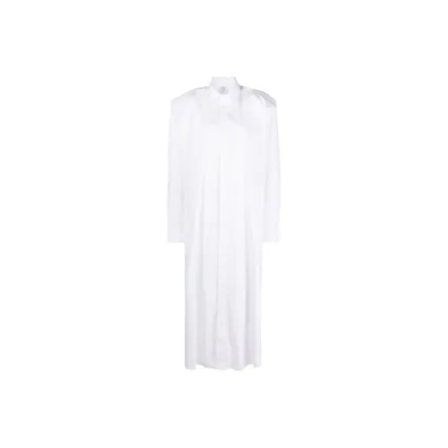 Vetements Белое Женское Длинное Платье с Рукавами