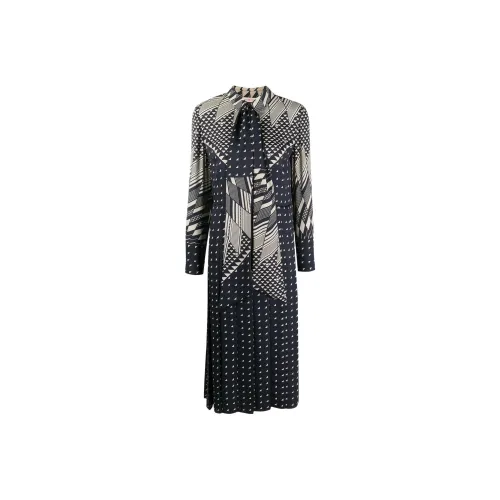 Tory Burch Черное Женское Длинное Платье с Рукавами