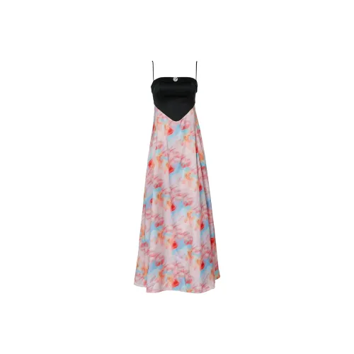 GUO JINGYI Slip Платье Женские Черный Топ на бретелях Византийский Длинный Юбка