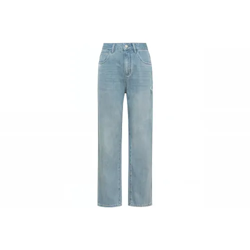 MEIYANG Светло-синий деним Женские Джинсы