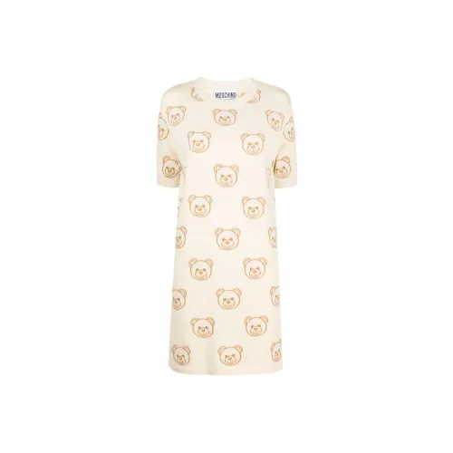 MOSCHINO Желтые Женские Короткие Платья с Рукавами