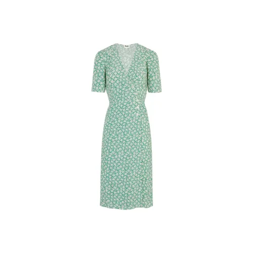 Rouje GABIN Платье Короткое с короткими рукавами Женское Зеленое