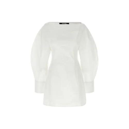 Jacquemus Белое Женское Длинное Платье с Рукавами