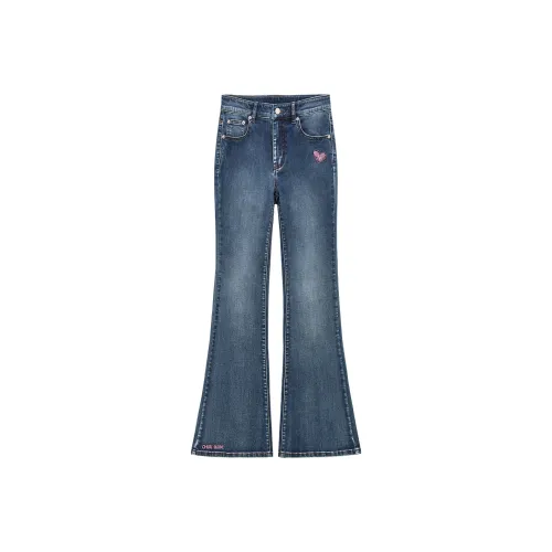 CHUU Темно-синие джинсы для женщин