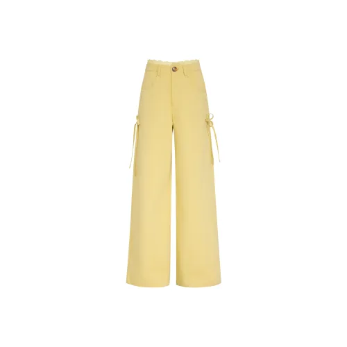 OROI Повседневные брюки Женские Olive Yellow