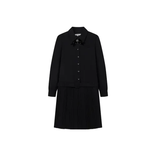 Teenie Weenie Длинное платье с длинными рукавами женское черное