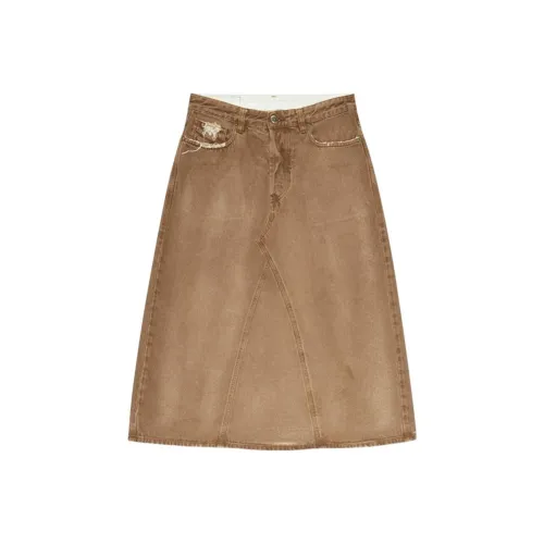DIESEL FW24 Denim Длинная Юбка Женская Коричневая