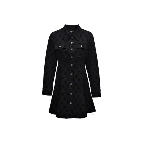 Only Темно-джинсовый серый Темный GREY Деним Женские Длинные Платья с рукавами