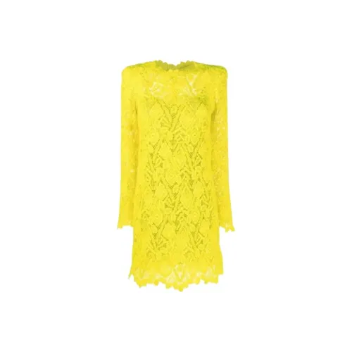 ERMANNO SCERVINO Длинное платье с длинными рукавами женское желтое