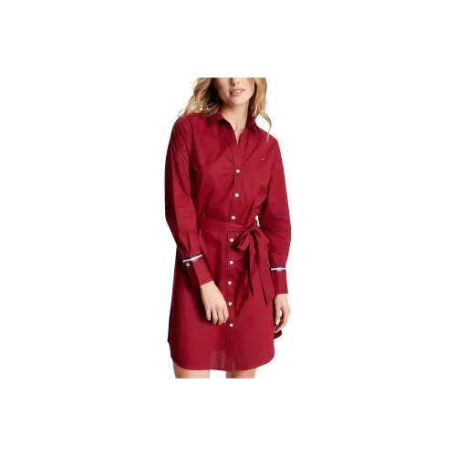 Tommy Hilfiger Red Женские Длинные Рукава Платья