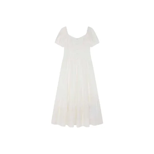 Mo Han Yi Mei Короткий рукав Платье Женское Белое