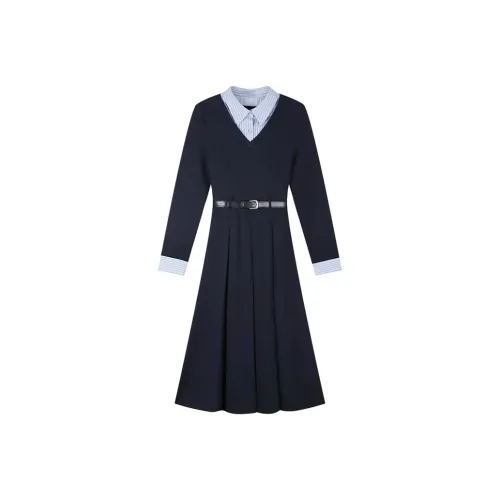 FOCOS STUDIO Осенний Зимний Эксклюзивный Длинный Рукав Платье Женское