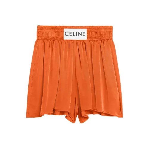 CELINE Повседневные шорты женские оранжевые