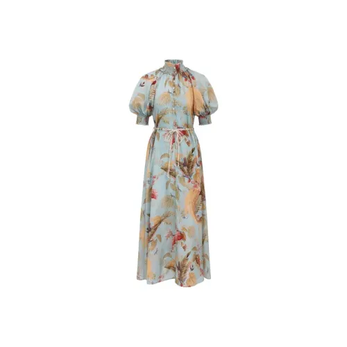 Zimmermann Многоцветные Женские Короткие Платья с Рукавами