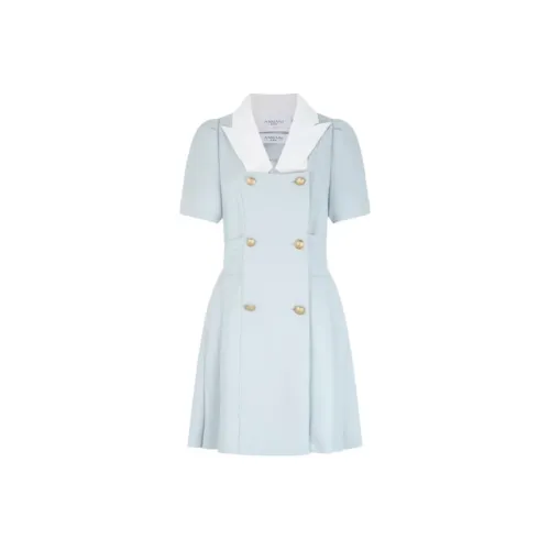 Anmani Короткий рукав Платье Женское Волна Зеленый