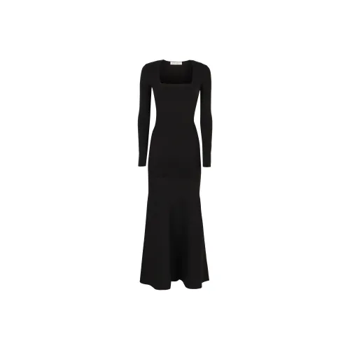 Nina Ricci Длинное платье с длинными рукавами женское черное