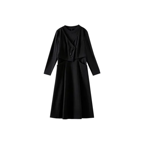 OUNIXUE Длинное платье с длинным рукавом женское