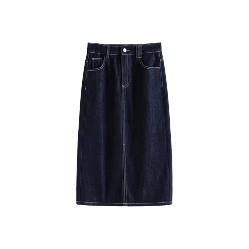 FANSILANEN Denim Long Skirt Women's Denim Blue