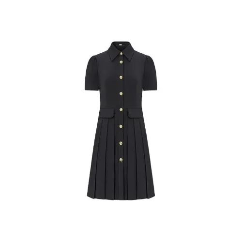 KARL LAGERFELD Короткий рукав Платье Женское Черное