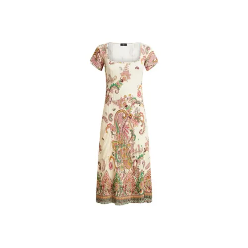 ETRO Белое Женское Короткое Платье с Рукавами