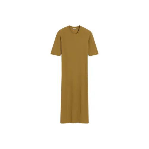 AMIPARIS Короткое платье с короткими рукавами женское горчично-желтый