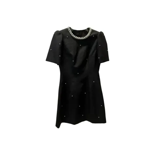 KEAB Короткий рукав Платье Женское Черное