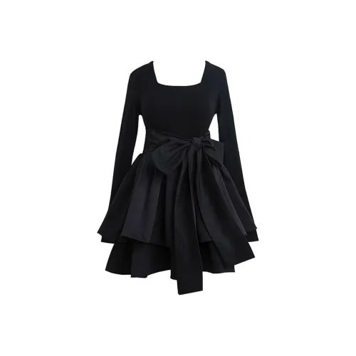 RTTO Black Женские Длинные Рукава Платья