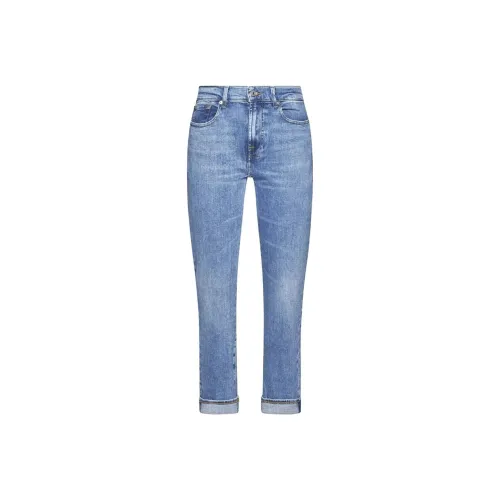 SEVEN FOR ALL MANKIND Женские джинсы синего цвета