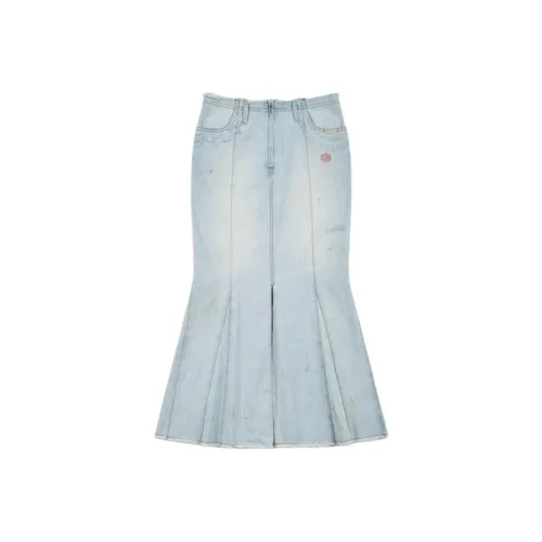 GOOD BAI GOODEES New Year Collection Джинсовая светло-голубая Женская джинсовая длинная юбка