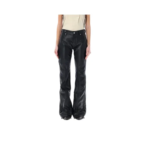 YProject Кожаные брюки женские черные