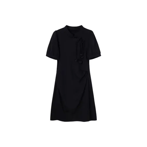 Fay Короткий рукав Платье Женское Черное