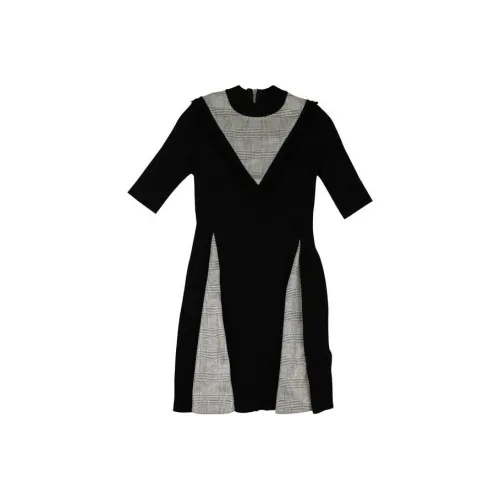 PALM ANGELS Черное Женское Короткое Платье с Рукавами