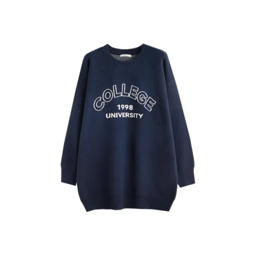 Tonlion Длинное платье с длинными рукавами женское темно-синий