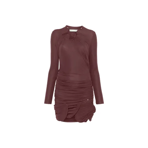 Christopher Esber FW24 Длинное платье с длинными рукавами женское цвет румяна