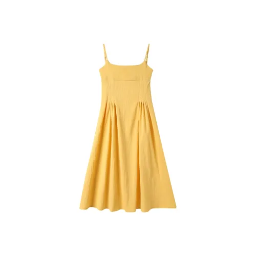 ZCDECO Slip Платье Женское Желтое