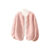 [Флисовая пальто в стиле Chanel] Розовый (однотонный)