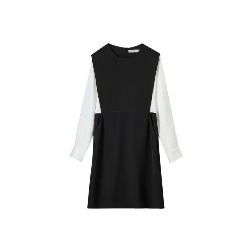 SENTUBILA Длинное платье с длинными рукавами женское черное