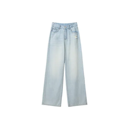 BEIQIANNI Джинсовый синий Женские джинсы