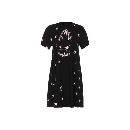 Alexander McQueen Black Женские Короткие Платья с Рукавами