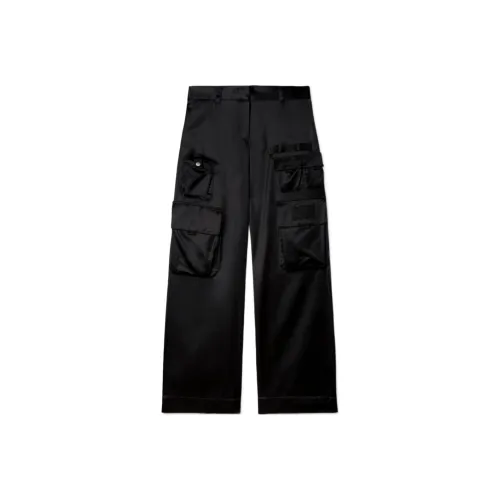 Off Белый Карго Брюки Женские Черный