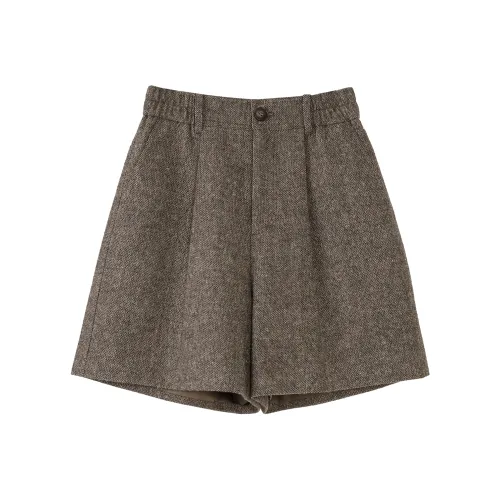 Fstudio Корейский стиль Маленький Коммутирование Винтаж Овечья шерсть Шорты Женские