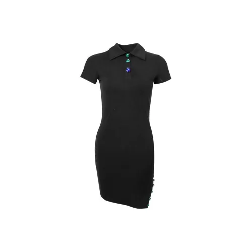 MIMI PLANGE Короткий рукав Платье Женское Элегантное Черное