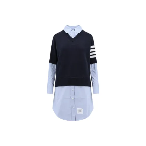 THOM BROWNE Blue Женские Длинные Платья с Рукавами