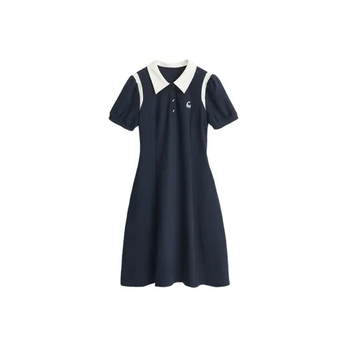 Initial Language Короткий рукав Платье Женское