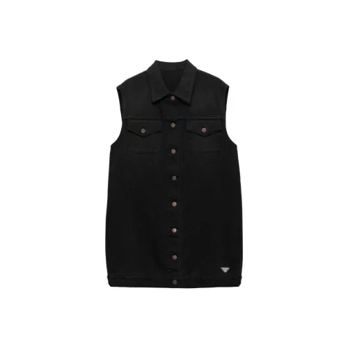 PRADA SS24 Sleeveless Dress Women's Black PRADA SS24 Без рукавов Платье Женское Черное