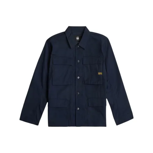 STAR RAW Рубашка Мужская Темно-синяя