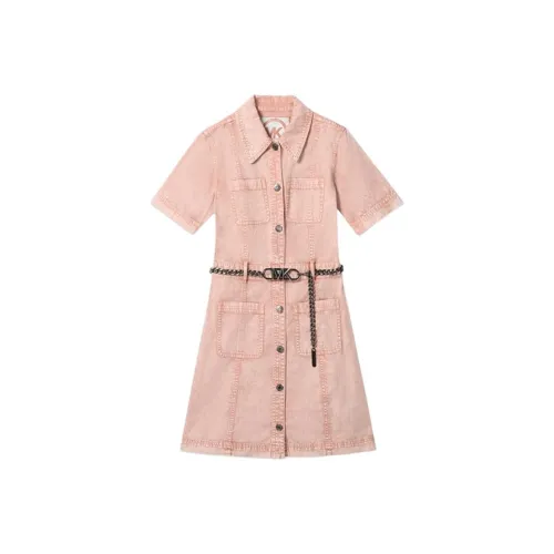Michael Kors Розовые Женские Платья с Коротким Рукавом