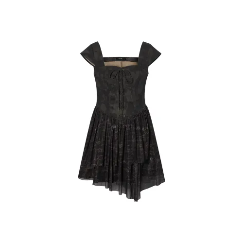 I'M ONE Серый Кофейный Женские Короткие Платья с Рукавами