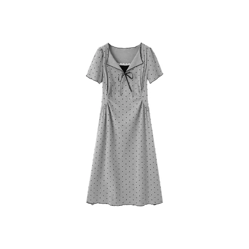 SHIRAN Короткий рукав Платье Женское Фотиния Серый