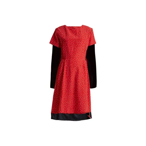 Vetements Короткий рукав Платье Женское Красное